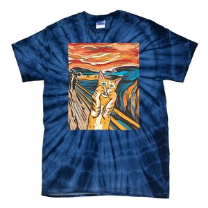 The Scream Parody Cat Tie-Dye T-Shirt