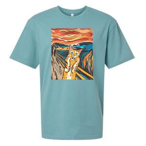 The Scream Parody Cat Sueded Cloud Jersey T-Shirt