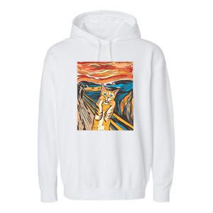 The Scream Parody Cat Garment-Dyed Fleece Hoodie