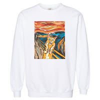 The Scream Parody Cat Garment-Dyed Sweatshirt