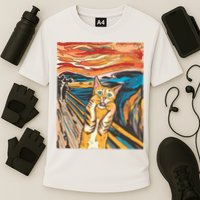 The Scream Parody Cat Cooling Performance Crew T-Shirt