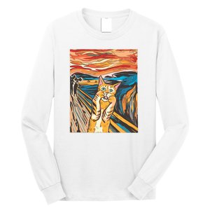 The Scream Parody Cat Long Sleeve Shirt