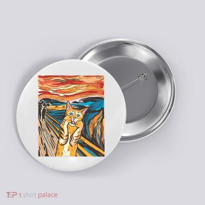 The Scream Parody Cat Button