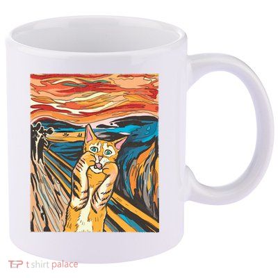 The Scream Parody Cat 11oz C Handle Ceramic Mug