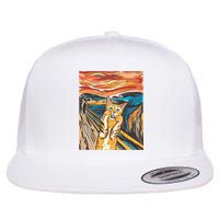 The Scream Parody Cat Flat Bill Trucker Hat
