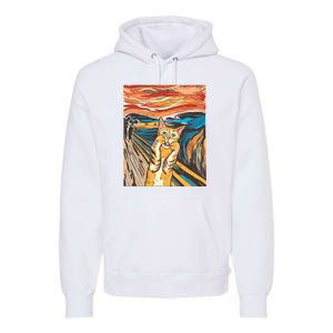 The Scream Parody Cat Premium Hoodie