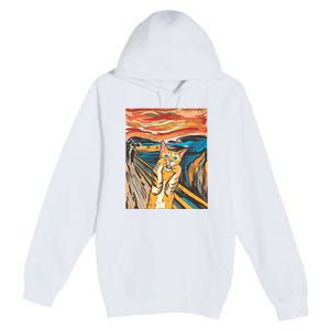 The Scream Parody Cat Premium Pullover Hoodie