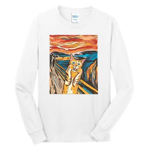 The Scream Parody Cat Tall Long Sleeve T-Shirt