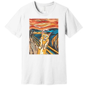 The Scream Parody Cat Premium T-Shirt