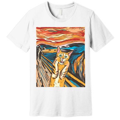 The Scream Parody Cat Premium T-Shirt