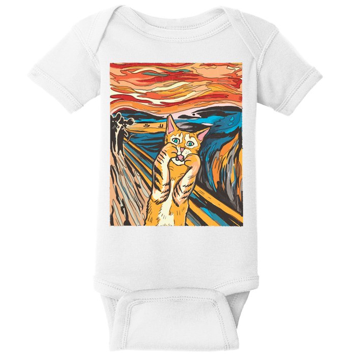 The Scream Parody Cat Baby Bodysuit