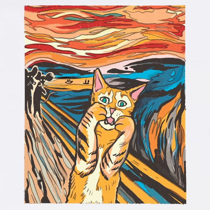 The Scream Parody Cat Baby Bodysuit