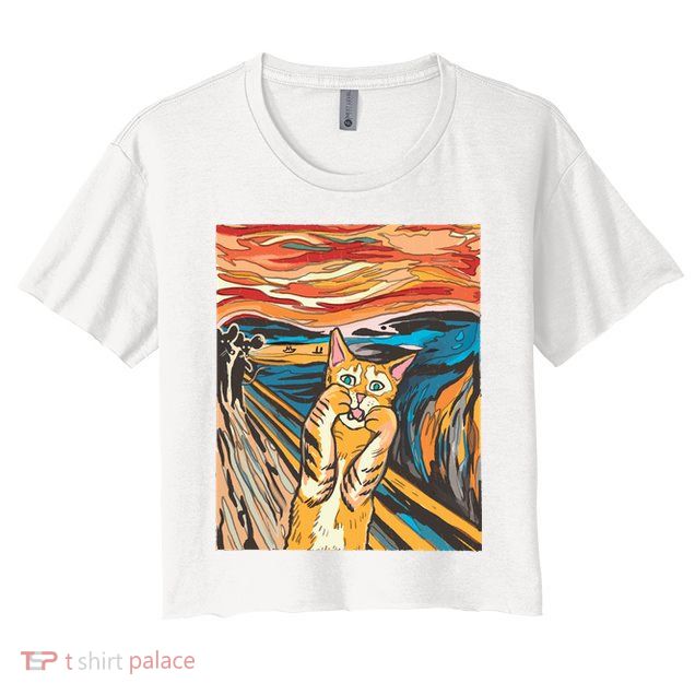 The Scream Parody Cat Crop Top