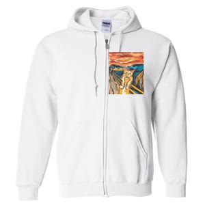 The Scream Parody Cat Full Zip Hoodie