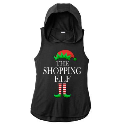 The Shopping Elf Family Matching Christmas Ladies PosiCharge Tri-Blend Wicking Draft Hoodie Tank