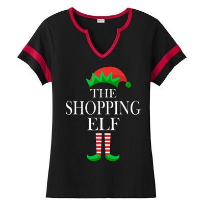 The Shopping Elf Family Matching Christmas Ladies Halftime Notch Neck Tee