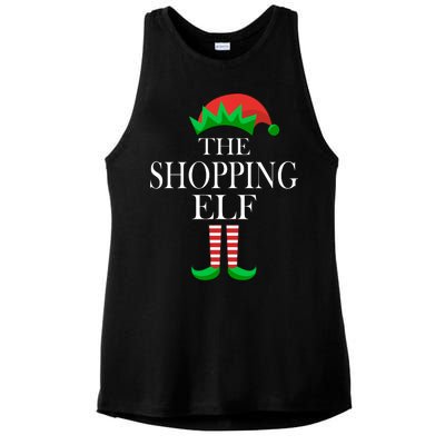 The Shopping Elf Family Matching Christmas Ladies PosiCharge Tri-Blend Wicking Tank