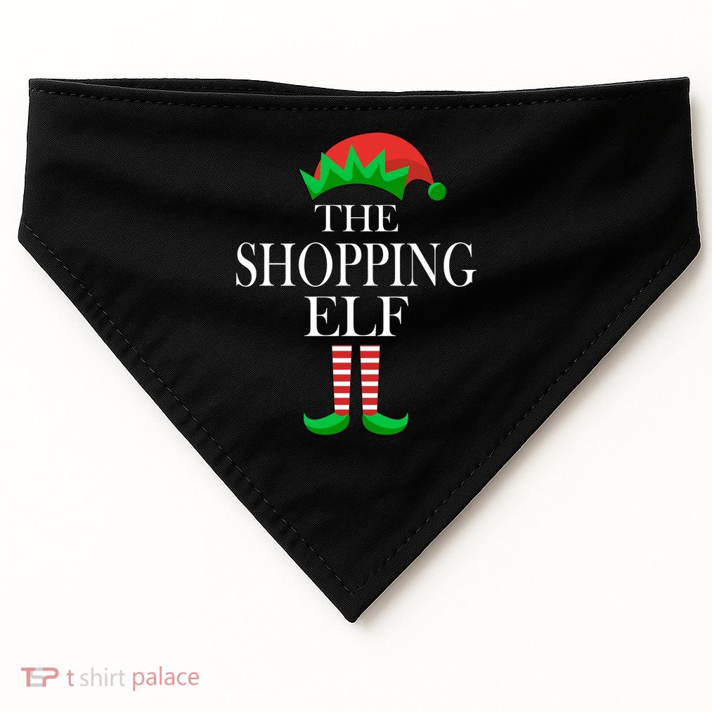 The Shopping Elf Family Matching Christmas USA-Made Doggie Bandana