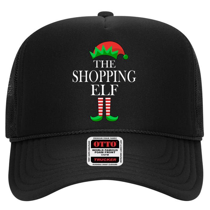 The Shopping Elf Family Matching Christmas High Crown Mesh Back Trucker Hat