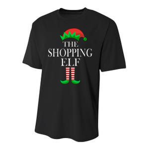 The Shopping Elf Family Matching Christmas Youth Performance Sprint T-Shirt