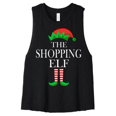 The Shopping Elf Family Matching Christmas Women's Racerback Cropped Tank