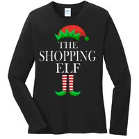 The Shopping Elf Family Matching Christmas Ladies Long Sleeve Shirt