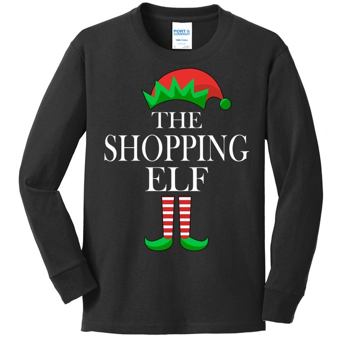 The Shopping Elf Family Matching Christmas Kids Long Sleeve Shirt