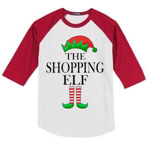 The Shopping Elf Family Matching Christmas Kids Colorblock Raglan Jersey