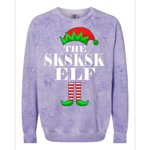 The SKSKSK Elf Funny Christmas Matching Colorblast Crewneck Sweatshirt