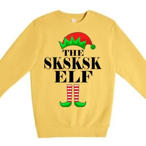 The SKSKSK Elf Funny Christmas Matching Premium Crewneck Sweatshirt