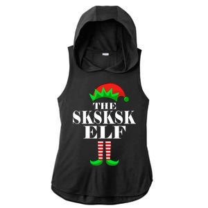 The SKSKSK Elf Funny Christmas Matching Ladies PosiCharge Tri-Blend Wicking Draft Hoodie Tank