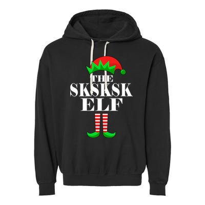 The SKSKSK Elf Funny Christmas Matching Garment-Dyed Fleece Hoodie