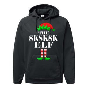 The SKSKSK Elf Funny Christmas Matching Performance Fleece Hoodie