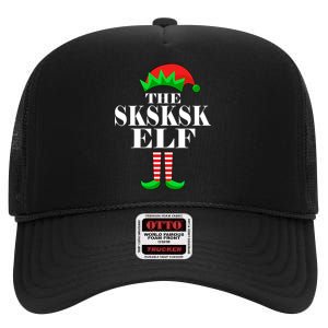 The SKSKSK Elf Funny Christmas Matching High Crown Mesh Back Trucker Hat