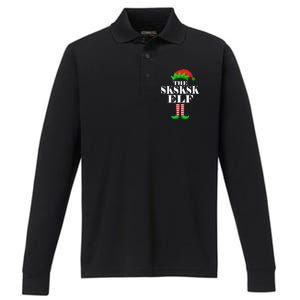 The SKSKSK Elf Funny Christmas Matching Performance Long Sleeve Polo