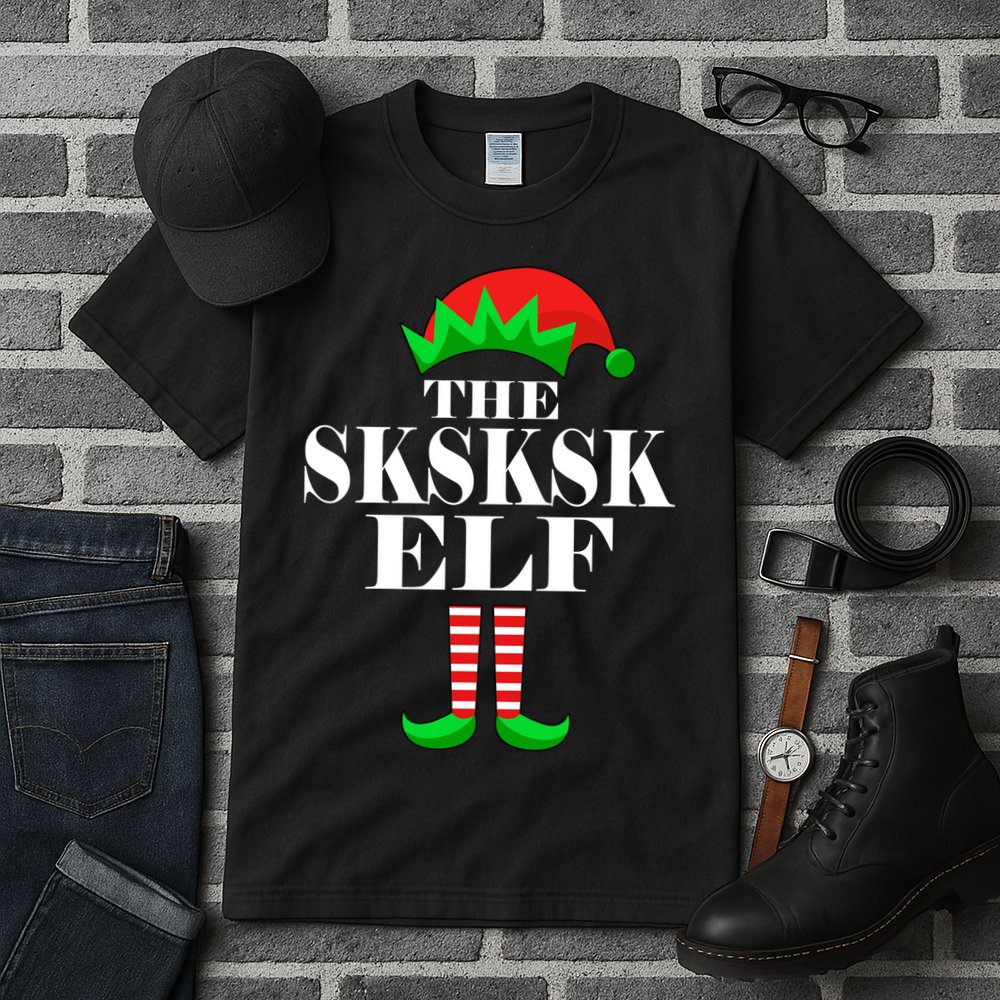 The SKSKSK Elf Funny Christmas Matching Tall T-Shirt