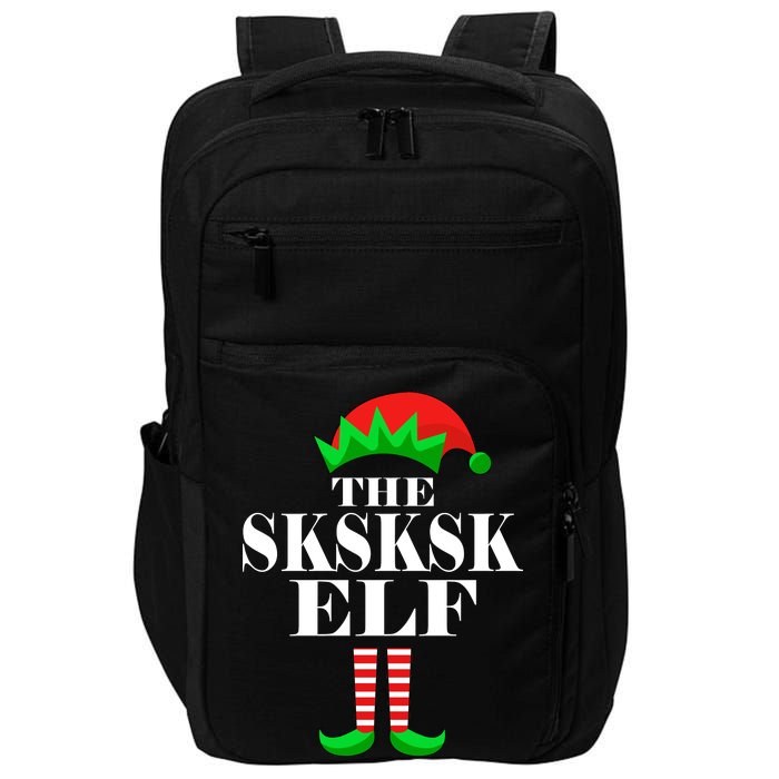 The SKSKSK Elf Funny Christmas Matching Impact Tech Backpack