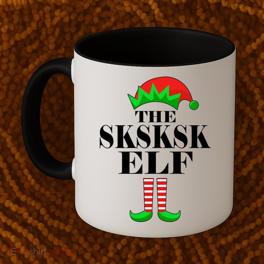 The SKSKSK Elf Funny Christmas Matching Mug
