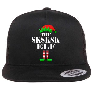 The SKSKSK Elf Funny Christmas Matching Flat Bill Trucker Hat