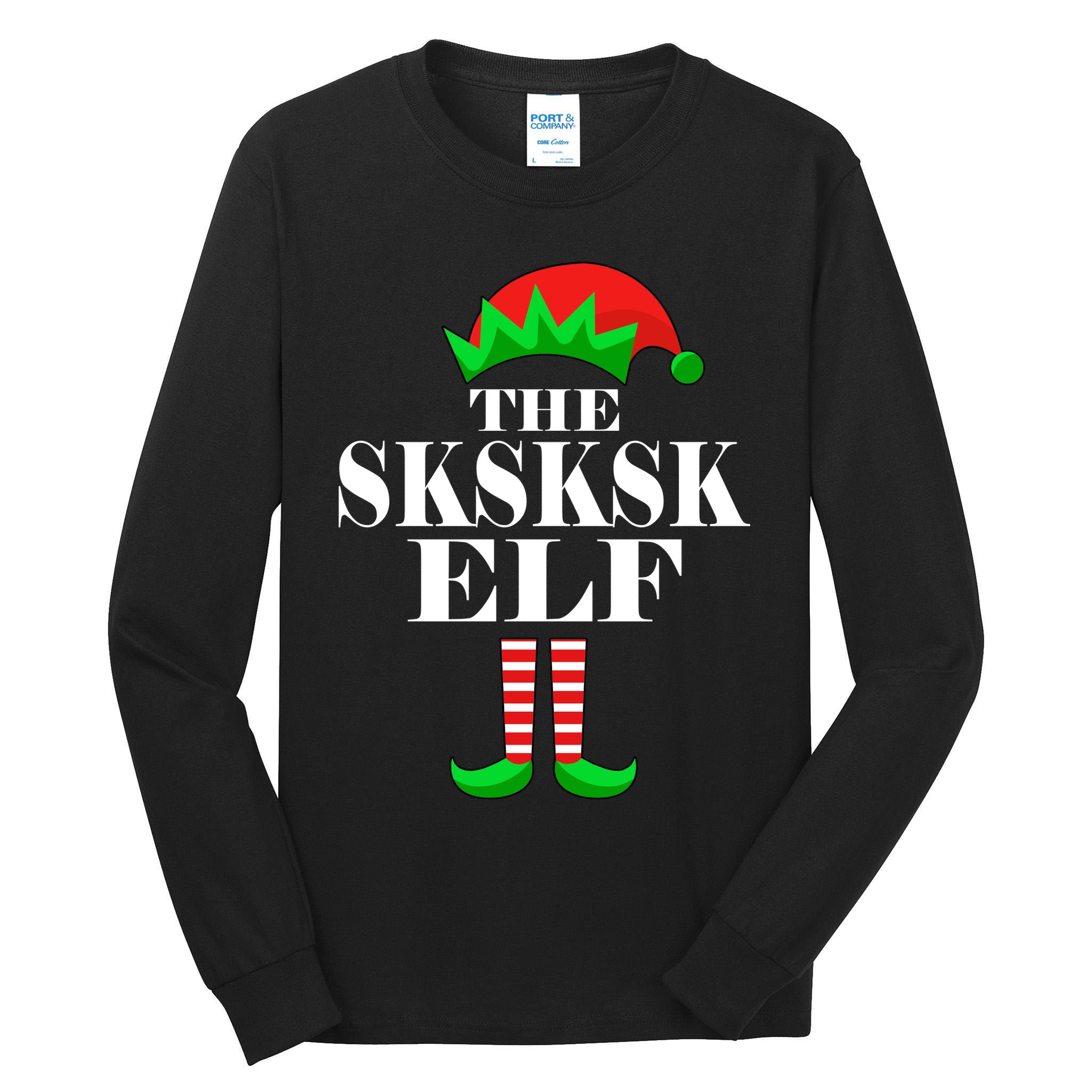 The SKSKSK Elf Funny Christmas Matching Tall Long Sleeve T-Shirt