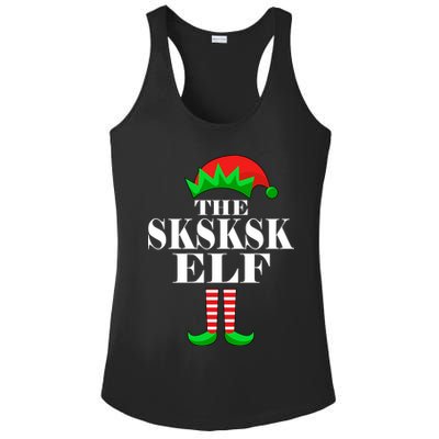 The SKSKSK Elf Funny Christmas Matching Ladies PosiCharge Competitor Racerback Tank