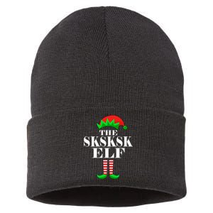 The SKSKSK Elf Funny Christmas Matching Sustainable Knit Beanie