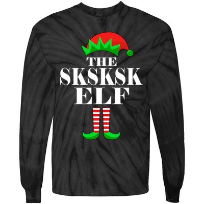 The SKSKSK Elf Funny Christmas Matching Tie-Dye Long Sleeve Shirt