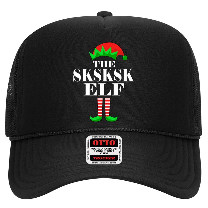 The SKSKSK Elf Funny Christmas Matching Trucker Hat