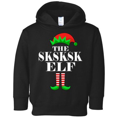 The SKSKSK Elf Funny Christmas Matching Toddler Hoodie