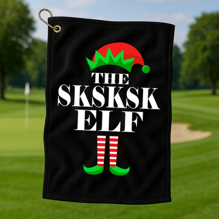 The SKSKSK Elf Funny Christmas Matching Golf Towel