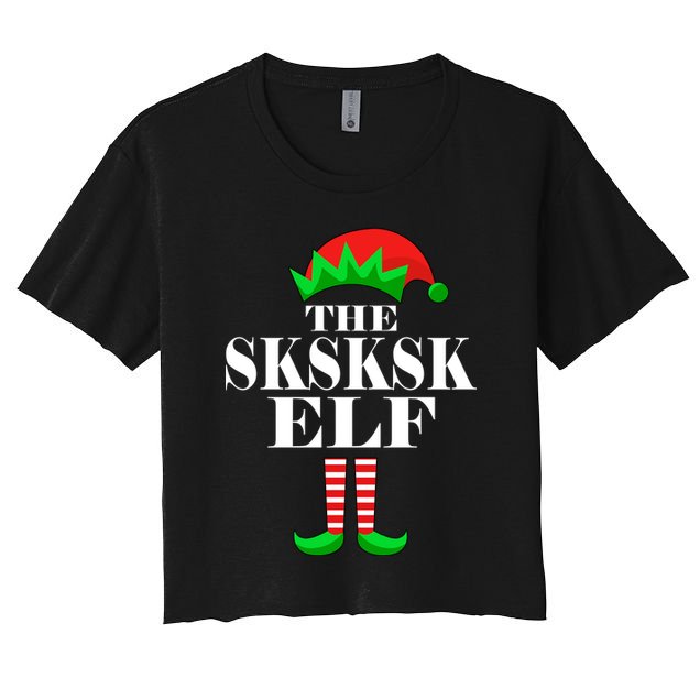 The SKSKSK Elf Funny Christmas Matching Crop Top