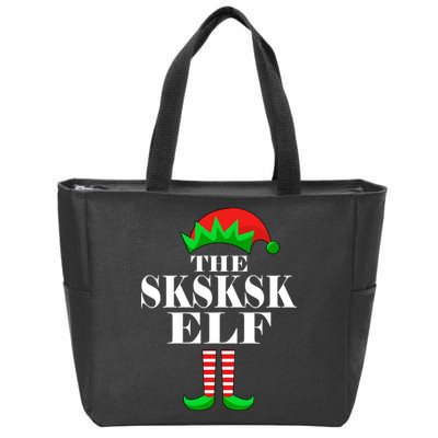 The SKSKSK Elf Funny Christmas Matching Zip Tote Bag