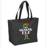 The SKSKSK Elf Funny Christmas Matching Zip Tote Bag