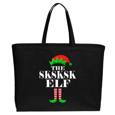 The SKSKSK Elf Funny Christmas Matching Cotton Canvas Jumbo Tote